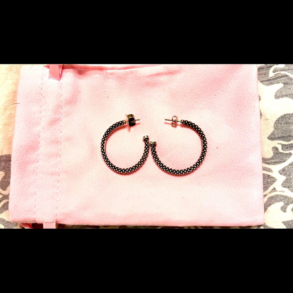Lagos small caviar hoop earrings in excellent condition.